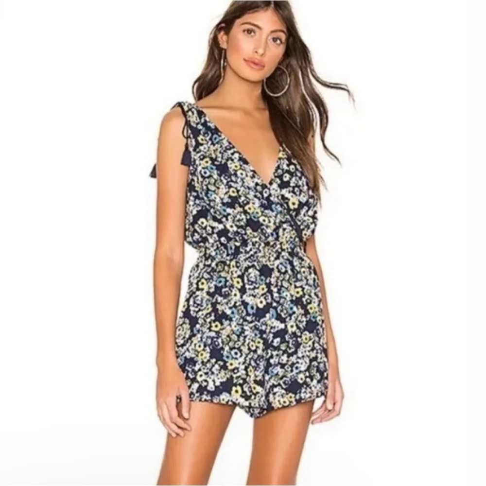 Cupcakes and Cashmere Floral Navy Romper, Size M